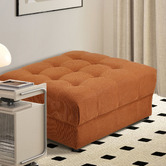 Living Fusion Bettina Corduroy Velvet Ottoman