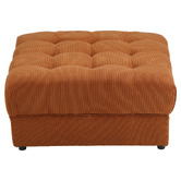 Living Fusion Bettina Corduroy Velvet Ottoman