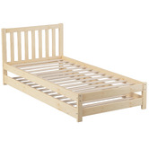 Living Fusion Yesenia Pine Wood Single Bed with Trundle