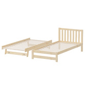 Living Fusion Yesenia Pine Wood Single Bed with Trundle