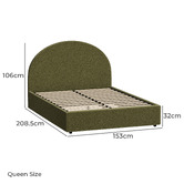 Living Fusion Green Seraphine Sherpa Gas Lift Bed