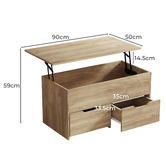 Living Fusion Fairfax Lift-Up Coffee Table