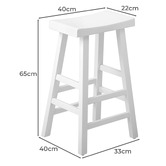 Living Fusion 65cm Ganaden Elm Wood Bar Stools