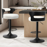 Living Fusion Sevinc Boucle Adjustable Bar Stools