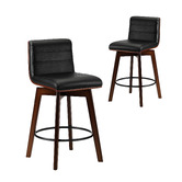Living Fusion 63cm Osvald PU Leather Swivel Bar Stools