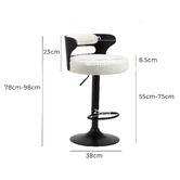 Living Fusion Sevinc Boucle Adjustable Bar Stools