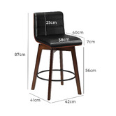 Living Fusion 63cm Osvald PU Leather Swivel Bar Stools