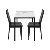 Living Fusion 4 Seater Melati PU Leather Dining Table &amp; Chair Set