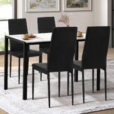 Living Fusion 4 Seater Melati PU Leather Dining Table &amp; Chair Set