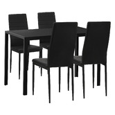 Living Fusion 4 Seater Osmund PU Leather Dining Table &amp; Chair Set