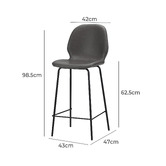 Living Fusion 62.5cm Miyo Faux Leather Bar Stools
