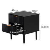 Living Fusion Ylona 2 Drawer Ribbed Bedside Table