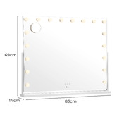 Living Fusion 83cm Amar Steel LED Mirror with Bluetooth