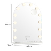 Living Fusion Abbe Arched LED Make-Up Mirror with Bluetooth