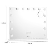 Living Fusion Fava Steel LED Mirror with Bluetooth