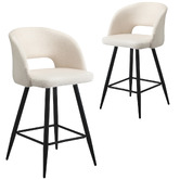 Living Fusion 65cm Renoa Boucle Bar Stools