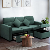 Living Fusion Kiva 3 Seater Sofa &amp; Ottoman Set
