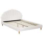 Living Fusion White Florin Boucle Bed