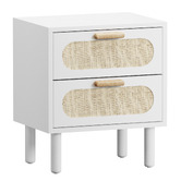 Living Fusion Eldric Rattan 2 Drawer Bedside Table