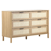Living Fusion Elida Rattan 6 Drawer Chest