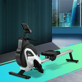 Living Fusion Black &amp; White Lesnar Magnetic Rowing Machine