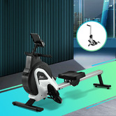Living Fusion Black &amp; White Lesnar Magnetic Rowing Machine