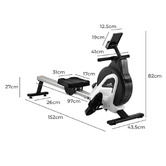 Living Fusion Black &amp; White Lesnar Magnetic Rowing Machine