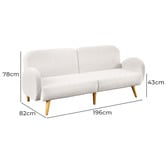 Living Fusion Kael 3 Seater Single Sherpa Sofa Bed