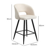 Living Fusion 65cm Renoa Boucle Bar Stools