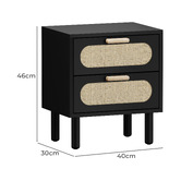 Living Fusion Eldric Rattan 2 Drawer Bedside Table