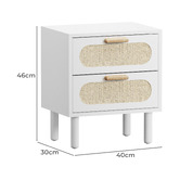 Living Fusion Eldric Rattan 2 Drawer Bedside Table