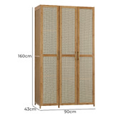 Living Fusion Tyro 3 Door Bamboo Wardrobe