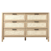Living Fusion Elida Rattan 6 Drawer Chest