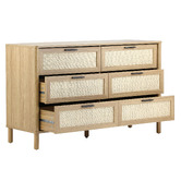 Living Fusion Elida Rattan 6 Drawer Chest