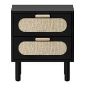 Living Fusion Eldric Rattan 2 Drawer Bedside Table
