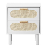Living Fusion Eldric Rattan 2 Drawer Bedside Table