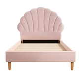 Living Fusion Pink Florin Velvet Bed