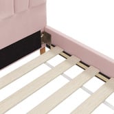 Living Fusion Pink Florin Double Velvet Bed
