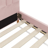 Living Fusion Pink Florin Velvet Bed