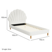 Living Fusion White Florin Boucle Bed
