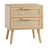 Living Fusion Holly Rattan 2 Drawer Bedside Table
