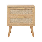 Living Fusion Holly Rattan 2 Drawer Bedside Table