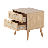 Living Fusion Holly Rattan 2 Drawer Bedside Table