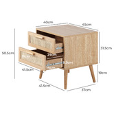 Living Fusion Holly Rattan 2 Drawer Bedside Table