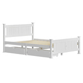 Living Fusion Clara Pine Wood Bed Frame with Storage
