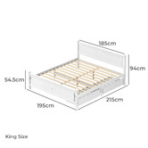 Living Fusion Clara Pine Wood Bed Frame with Storage