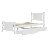 Living Fusion Clara Pine Wood Bed Frame with Storage
