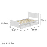 Living Fusion Clara Pine Wood Bed Frame with Storage