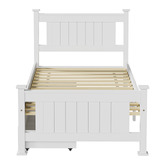 Living Fusion Clara Pine Wood Bed Frame with Storage
