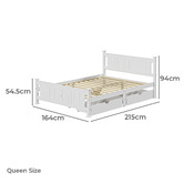Living Fusion Clara Pine Wood Bed Frame with Storage